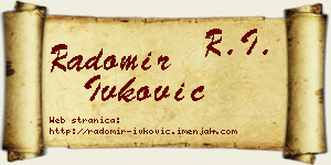 Radomir Ivković vizit kartica